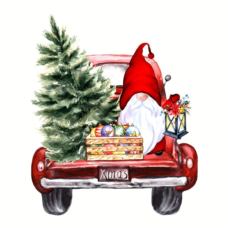 Christmas Gnome Toilet Wall Decal Waterproof PVC Bathroom Decor Santa Claus Holiday Sticker