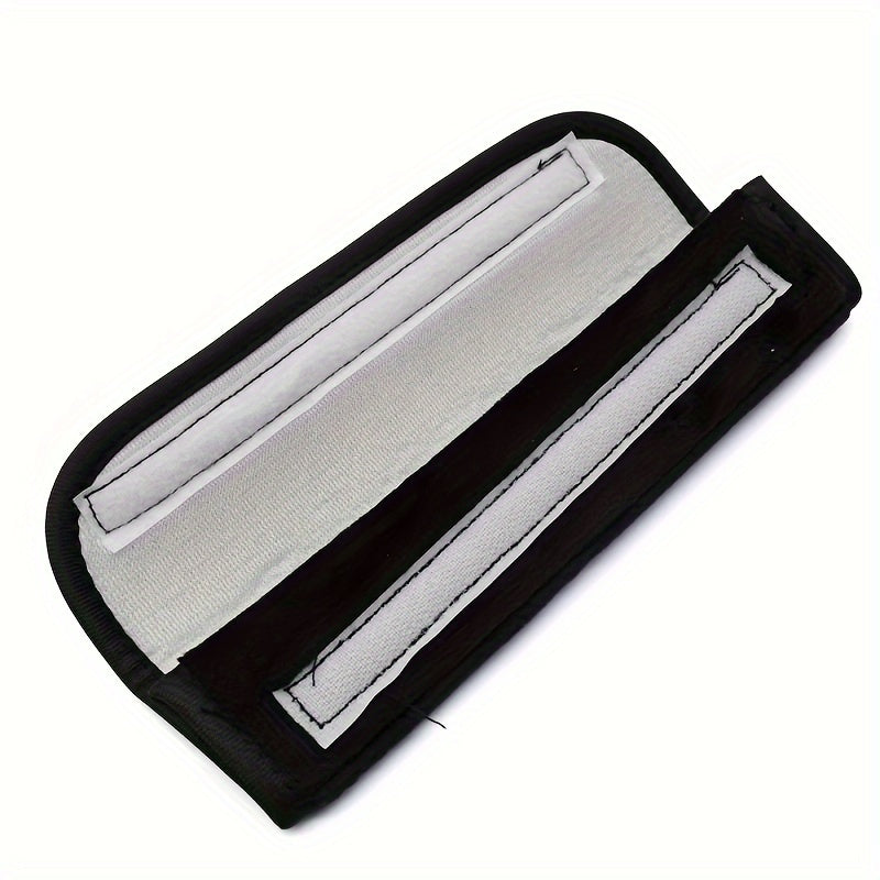 2pcs Black Plush Car Seat Belt Covers Breathable Comfort All-Season