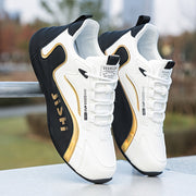 Men's Breathable Mesh Sneakers with PVC Sole and Lace-Up Closure for Casual and Running