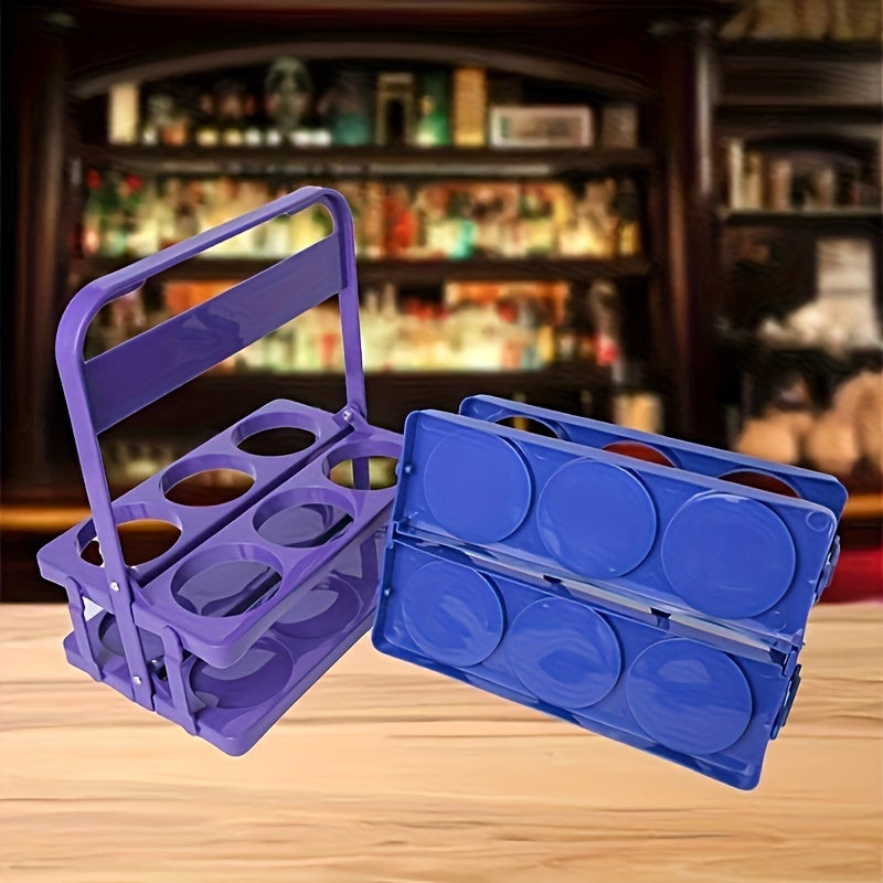Plastic Beer Caddy for Outdoor Camping and Home Use Portable Foldable Beverage Organizer