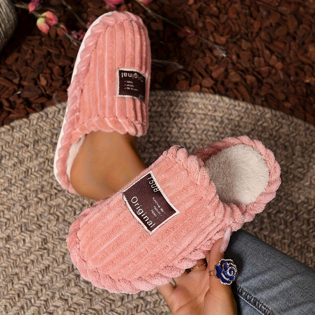 Ladies' Winter Home Slippers Soft Cotton Casual Shoes in 5 Colors
