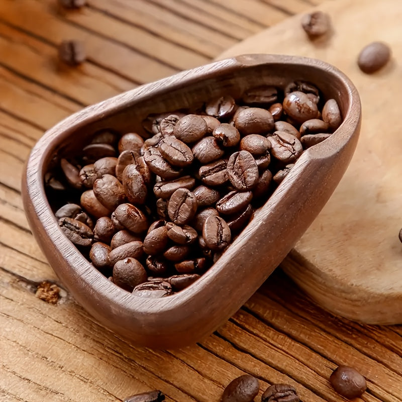 Wooden Coffee Scoop Triangle Walnut Anti-Slip for Kitchen Espresso Tea