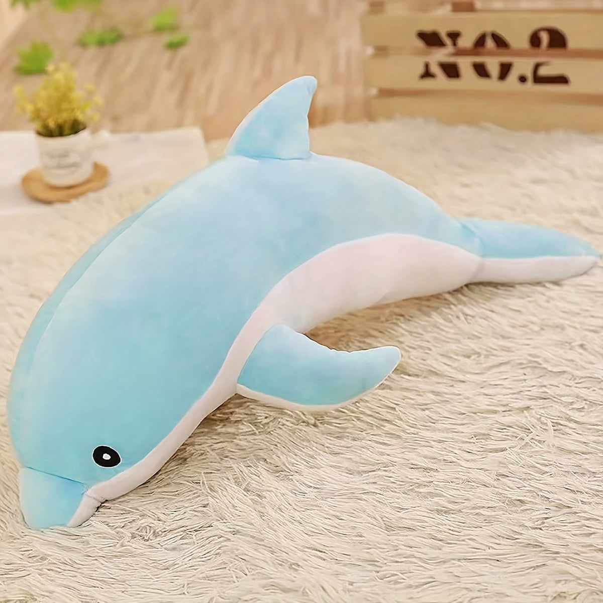 Dolphin Plush Toy for Medium Dogs Soft Durable Fabric Interactive Pet Toy