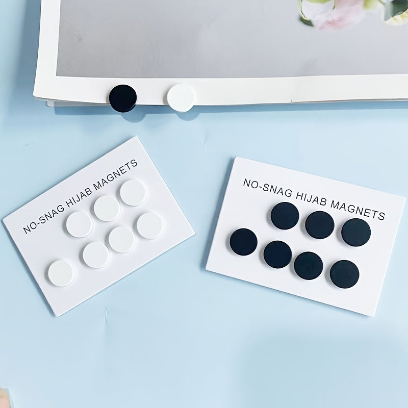 Juego de 8 imanes minimalistas de aleación para hijab, pinzas redondas antarañazos para uso multifuncional