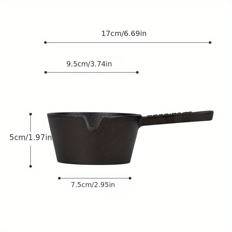 Cast Iron Basting Pot with Handle, Seasoned, Durable for Grilling and Baking
