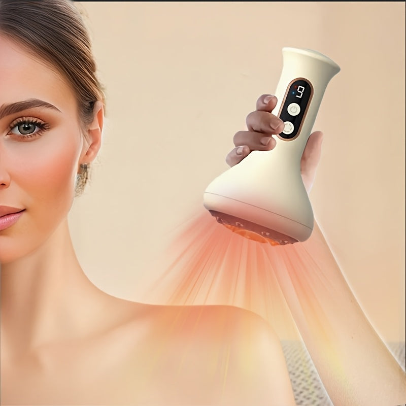 3-in-1 Handheld Massage Device with USB Rechargeable Lithium Battery Soft Vibration Muscle Relief