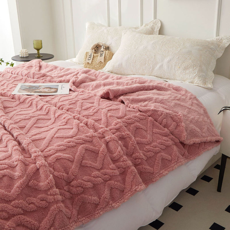 Velvet Single-Layer Blanket Sofa Throw for Travel Camping and Gifting in Multiple Colors