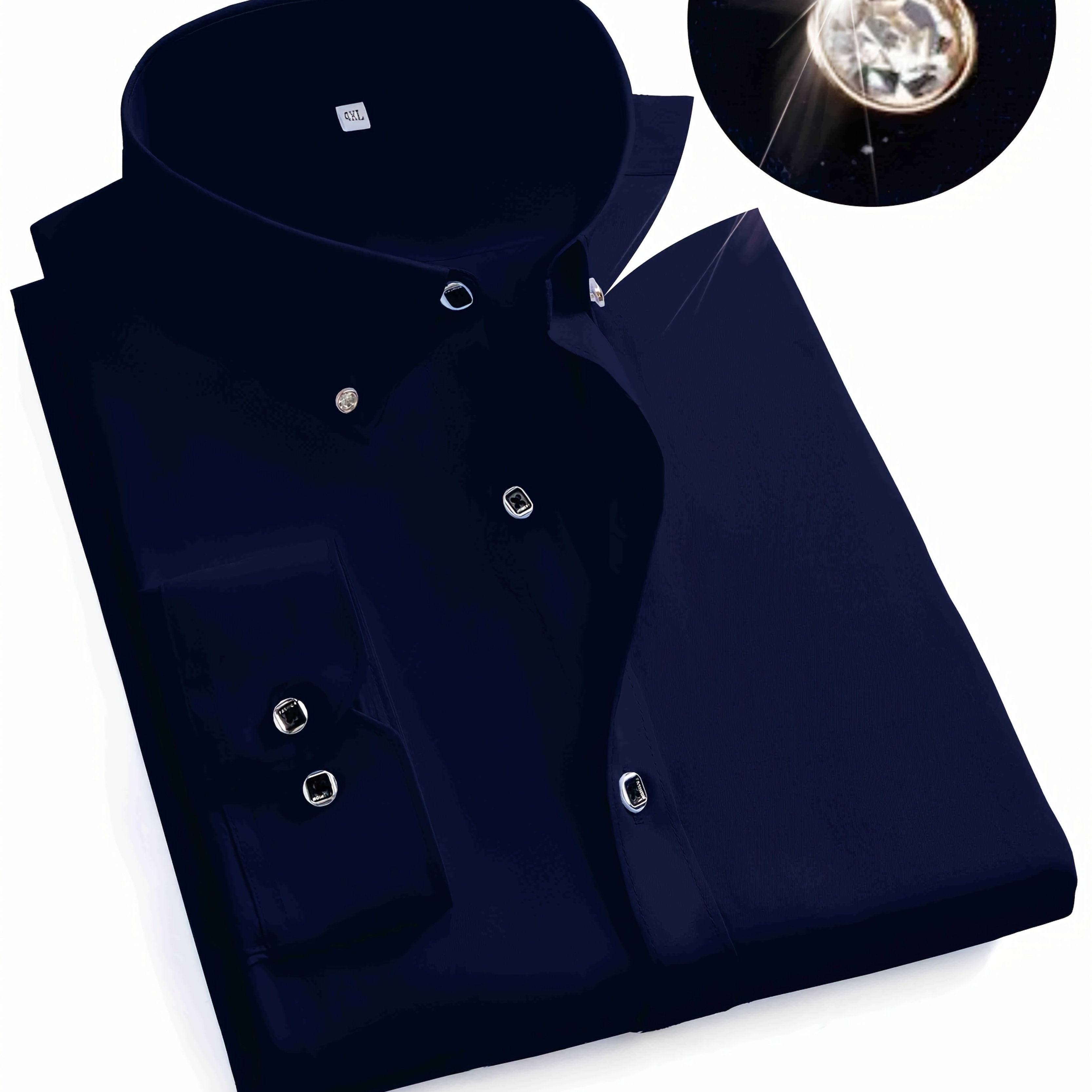 Men's Cotton Blend Short Sleeve Shirt with Lapel Collar Regular Fit Solid Color Breathable Fabric