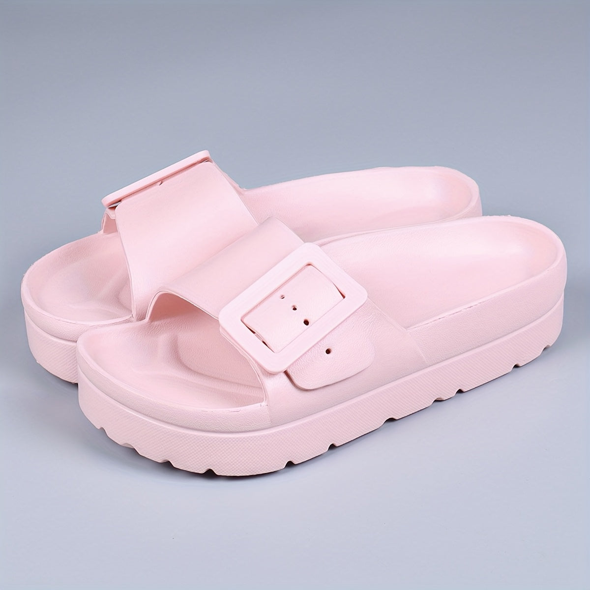 Women's Outdoor Sandals Adjustable Buckle Casual Flip Flops with 1.75-Inch Heels