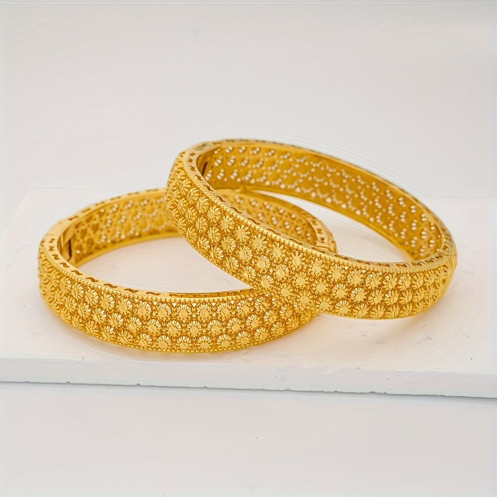 Gold Open Bracelet for Women Hollow Design Ethnic Jewelry for Middle East Festivals and Gifts