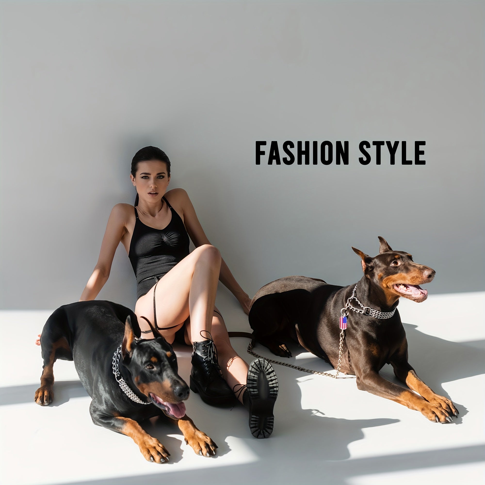 Adjustable Stainless Steel Cuban Link Dog Collar for Large Small Medium Chew Proof