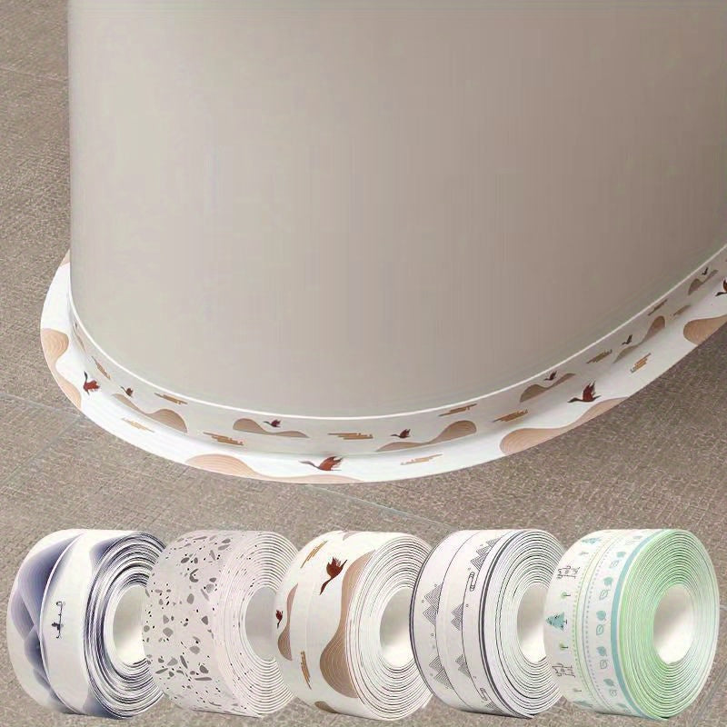Self-Adhesive Waterproof Seam Tape Floral Butterfly Pattern for Bathrooms and Kitchens