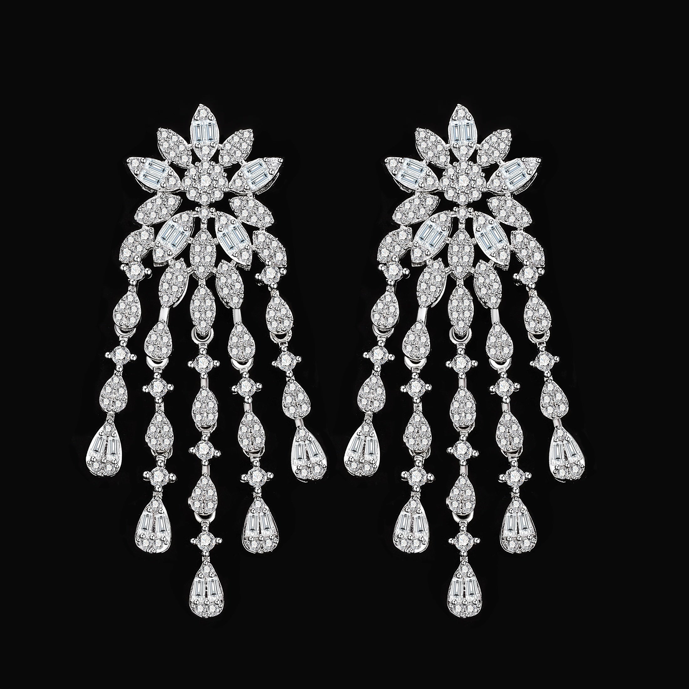 Yuvdoʻzlik zargarlik toʻplami Kubik zirkoniyalik zanjirli taqinchoq va sirgʻa toʻplami toʻy aksessuarlari