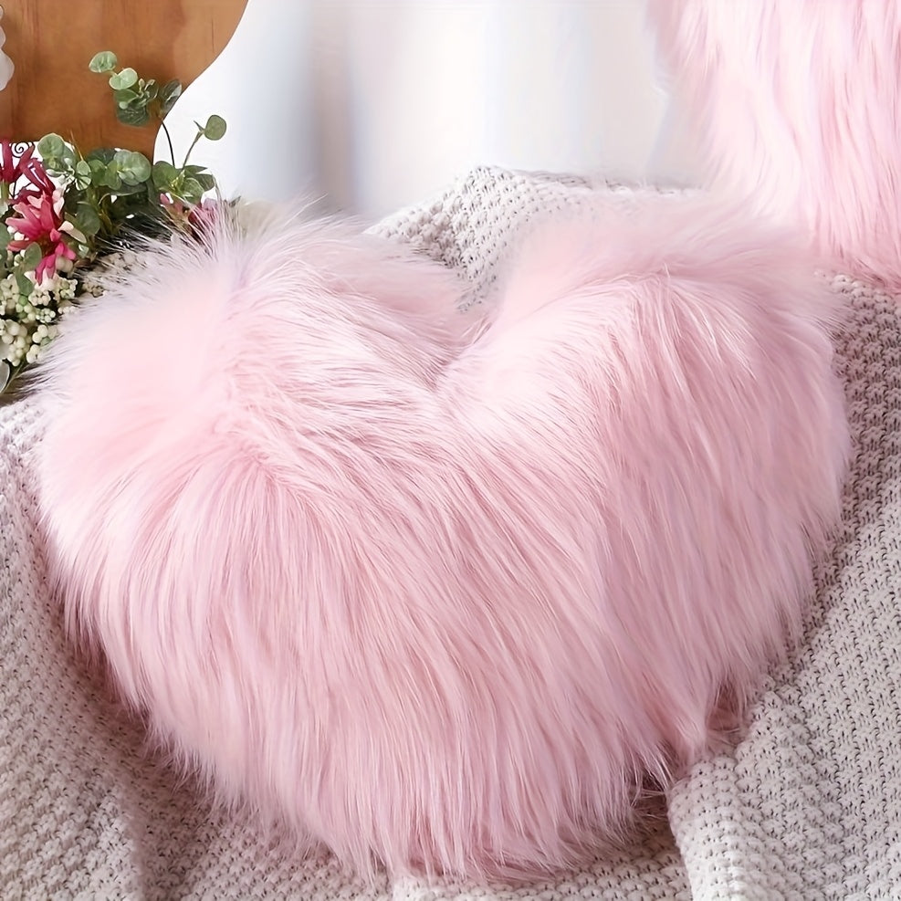 Розовая наволочка в виде сердца для дивана в гостиной, спальни, мягкий уютный декор