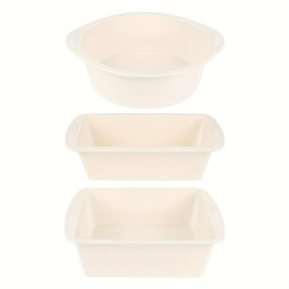 Silicone Baking Set 3 Pieces Nonstick Heat Resistant Cake Pans Loaf Mold