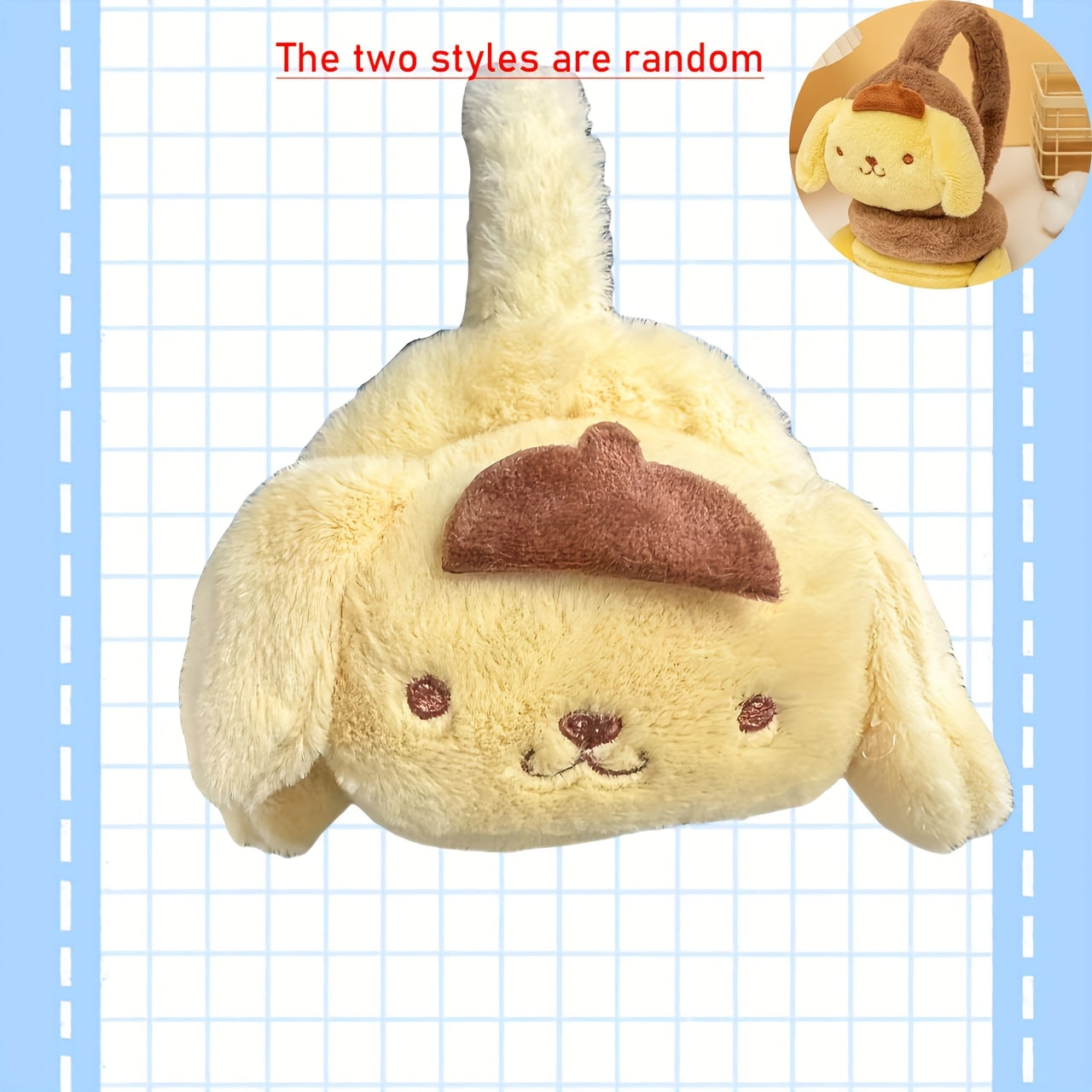 Plush Earmuffs for Winter with Cartoon Characters, Stretchable Polyester, Cozy Knit