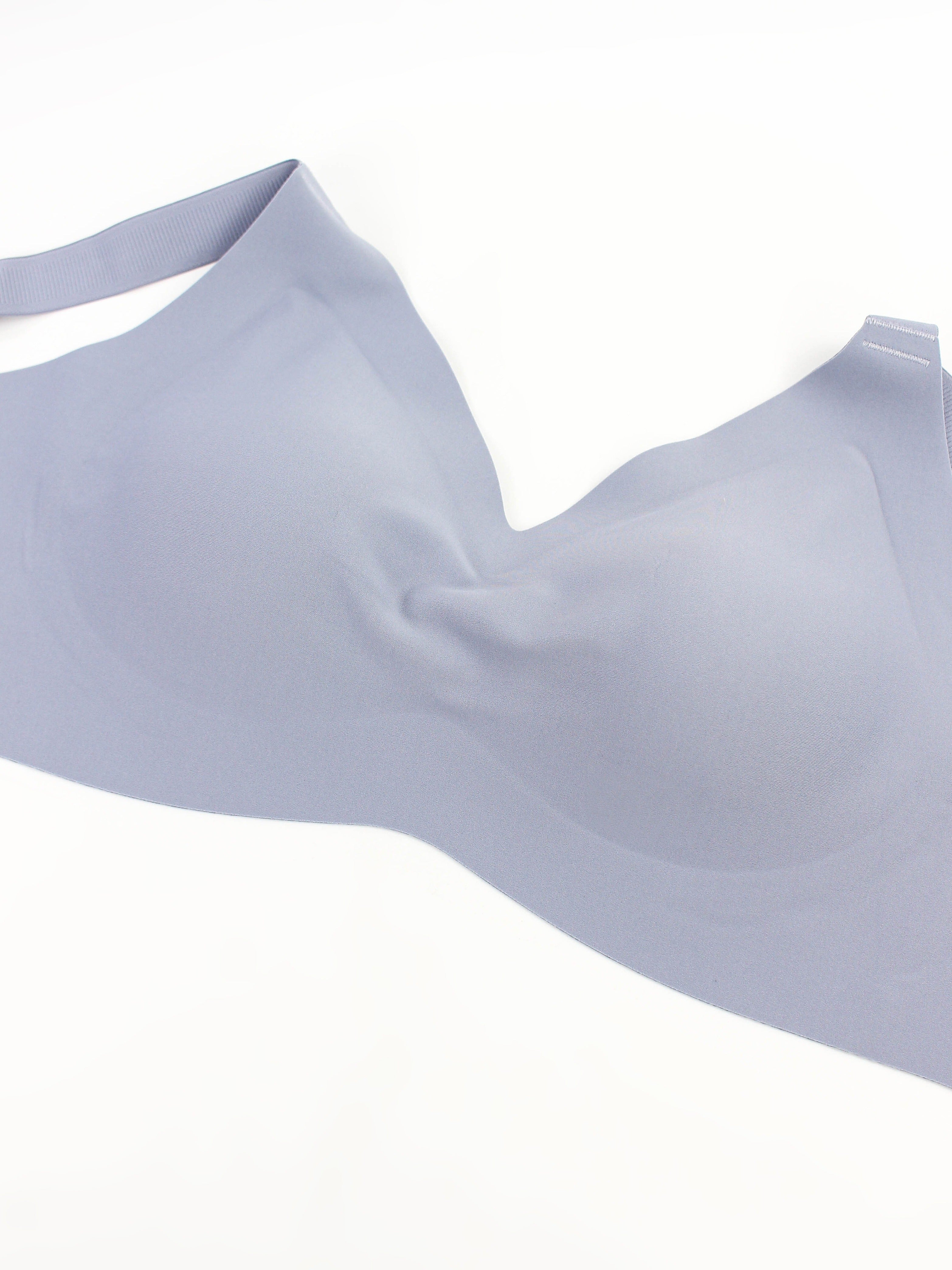 Sujetador sin costuras para mujer talla plus con relleno ligero, cobertura total, color sólido, nylon y spandex