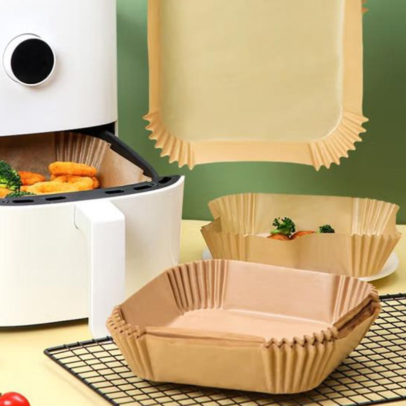 Pack of 100 Non-Stick Baking Parchment Sheets for Air Fryer