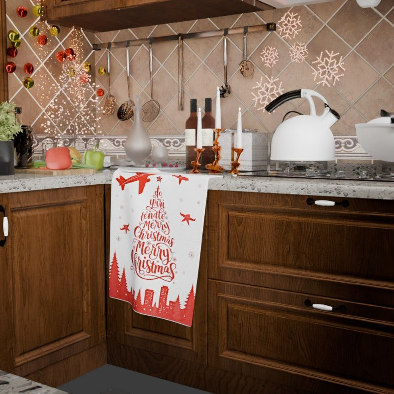 Christmas Tea Towel 18x66cm Winter Design Kitchen Decor