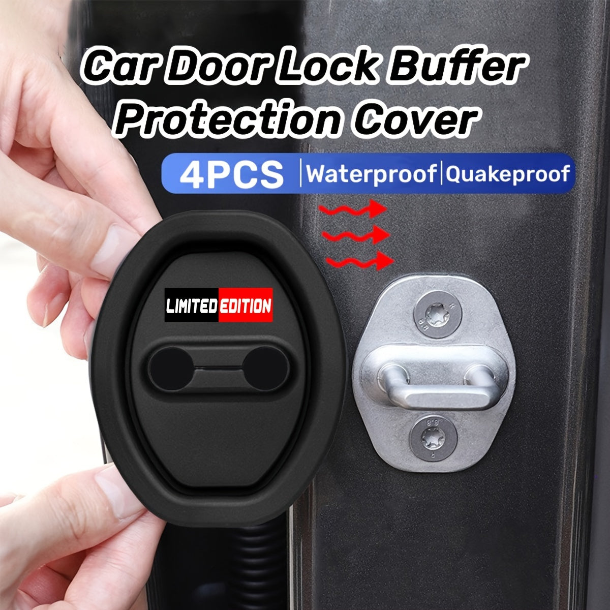 4Pcs Silicone Car Door Lock Cover Shock Absorber Protectors for Automotive