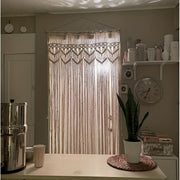 Bohemian Macrame Curtain for Bedroom Living Room Wall Hanging Beaded Doorway Decor