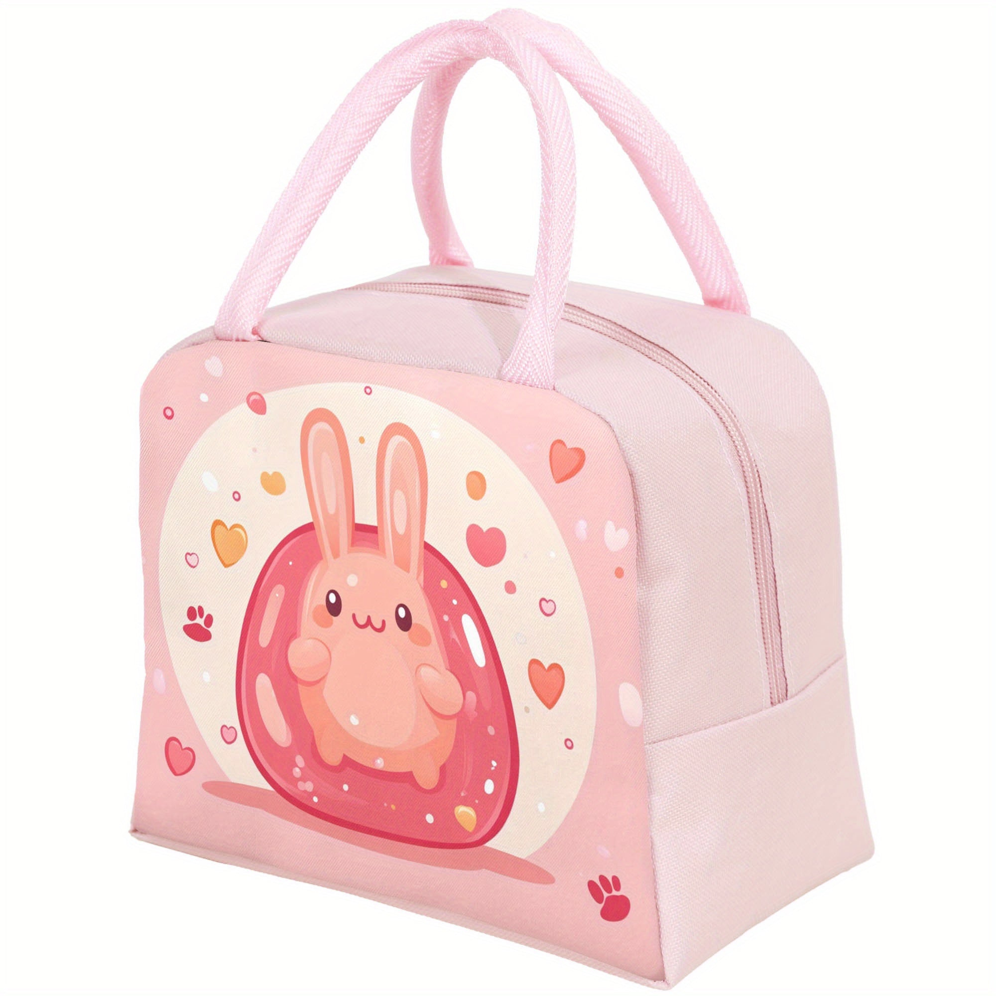 Animal Print Insulated Lunch Bag for School or Work Durable Spacious Carry Handle