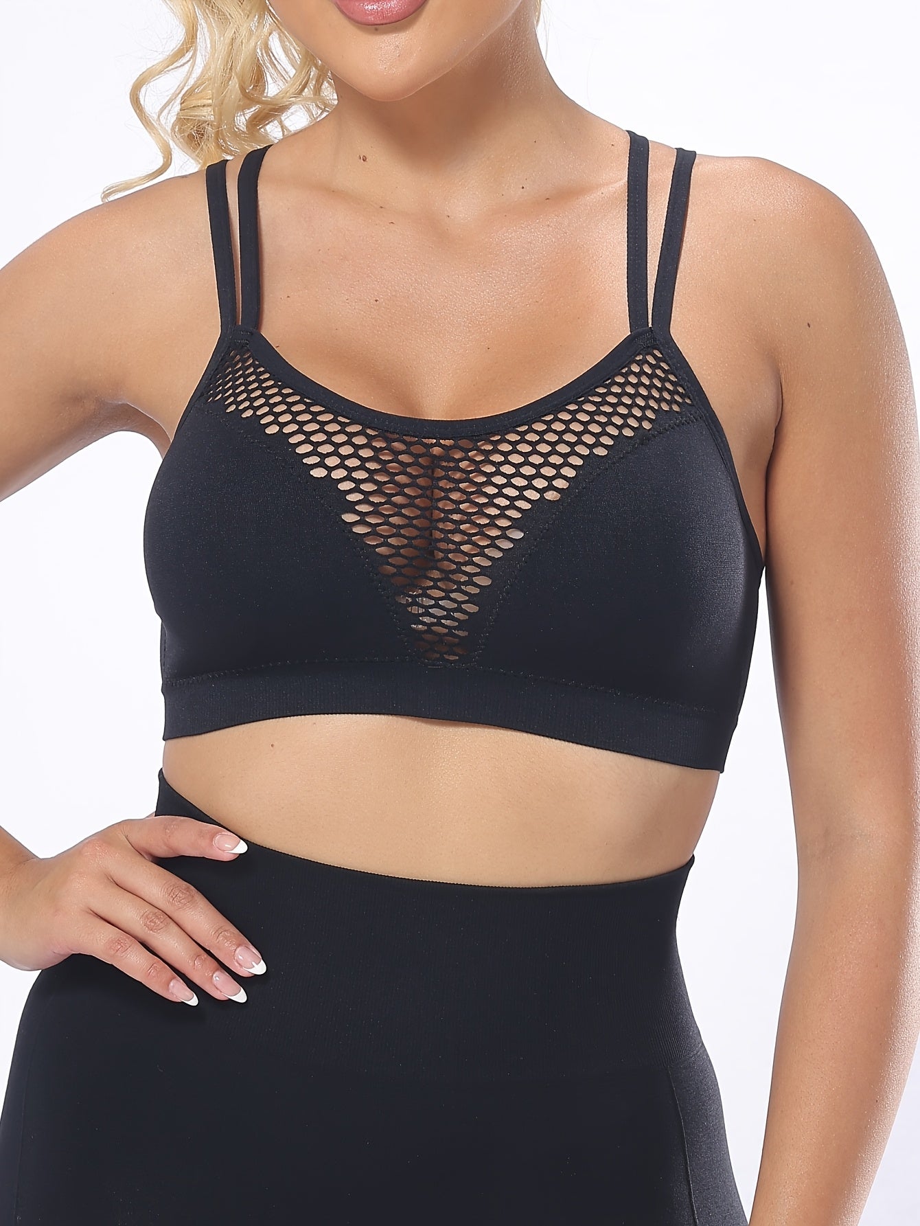 Plus Size Breathable Sports Bras for Yoga Running Gym with Removable Pads