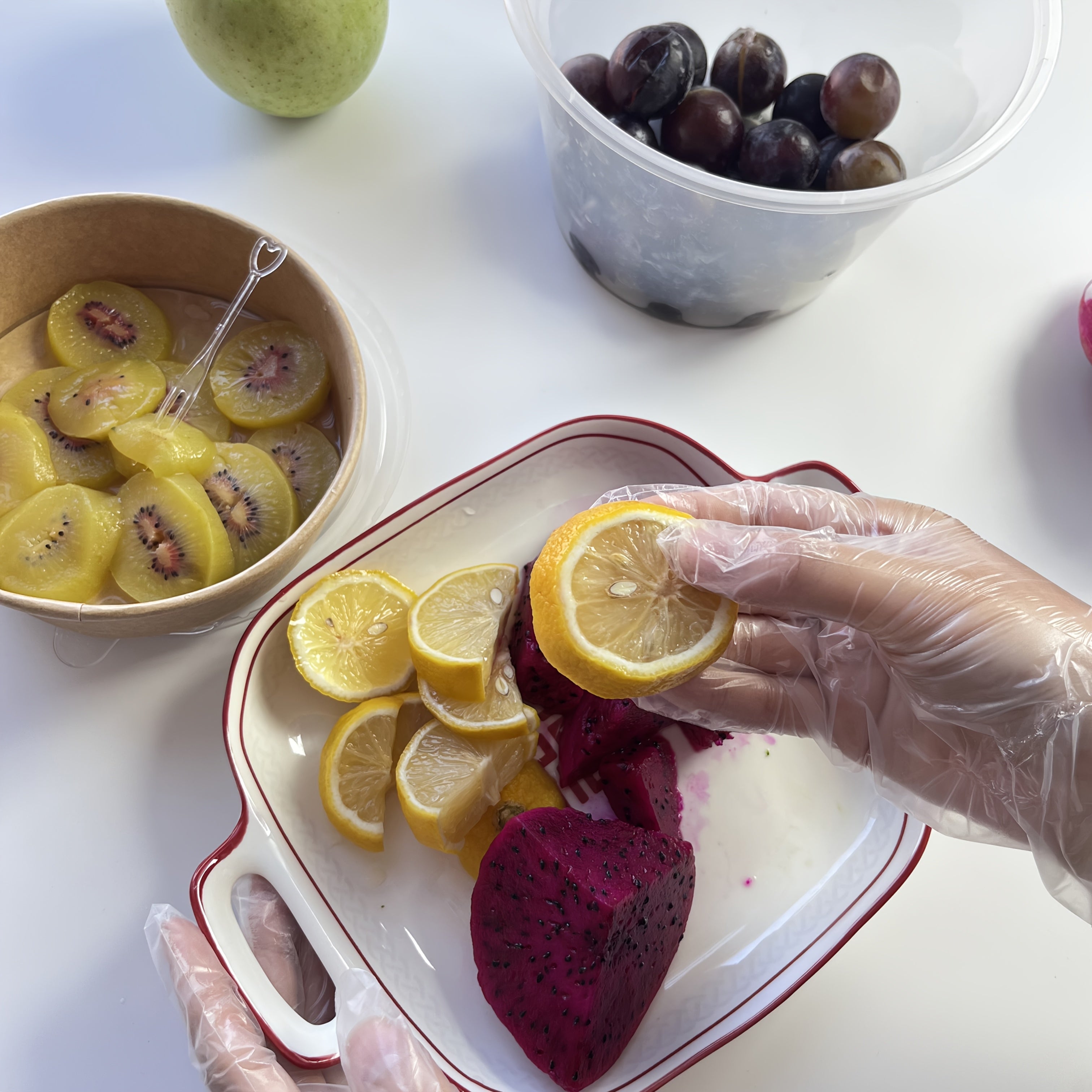 100/200pcs Transparent Waterproof TPE Disposable Gloves Non-Latex Slip-Resistant for Kitchen Tattoo Hair Dyeing Pet Grooming