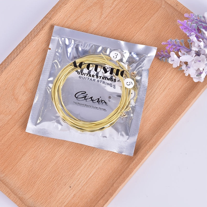 Brass Hexagonal Steel Core Acoustic Guitar Strings Set for Improved Sound and Durability