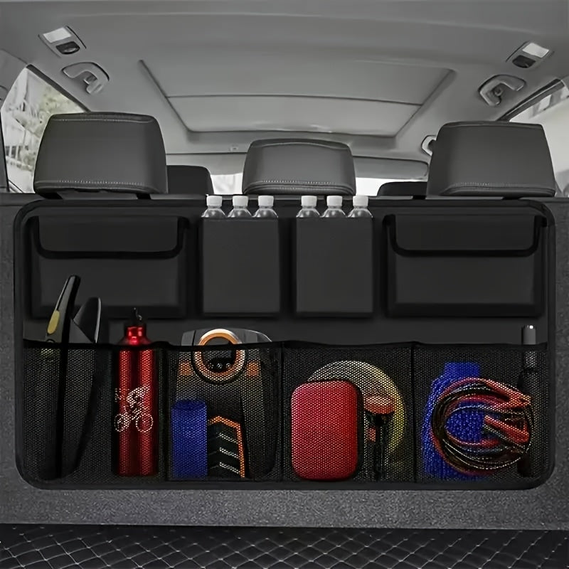 Car Trunk Organizer with 8 Pockets Durable Polyester for SUVs Trucks