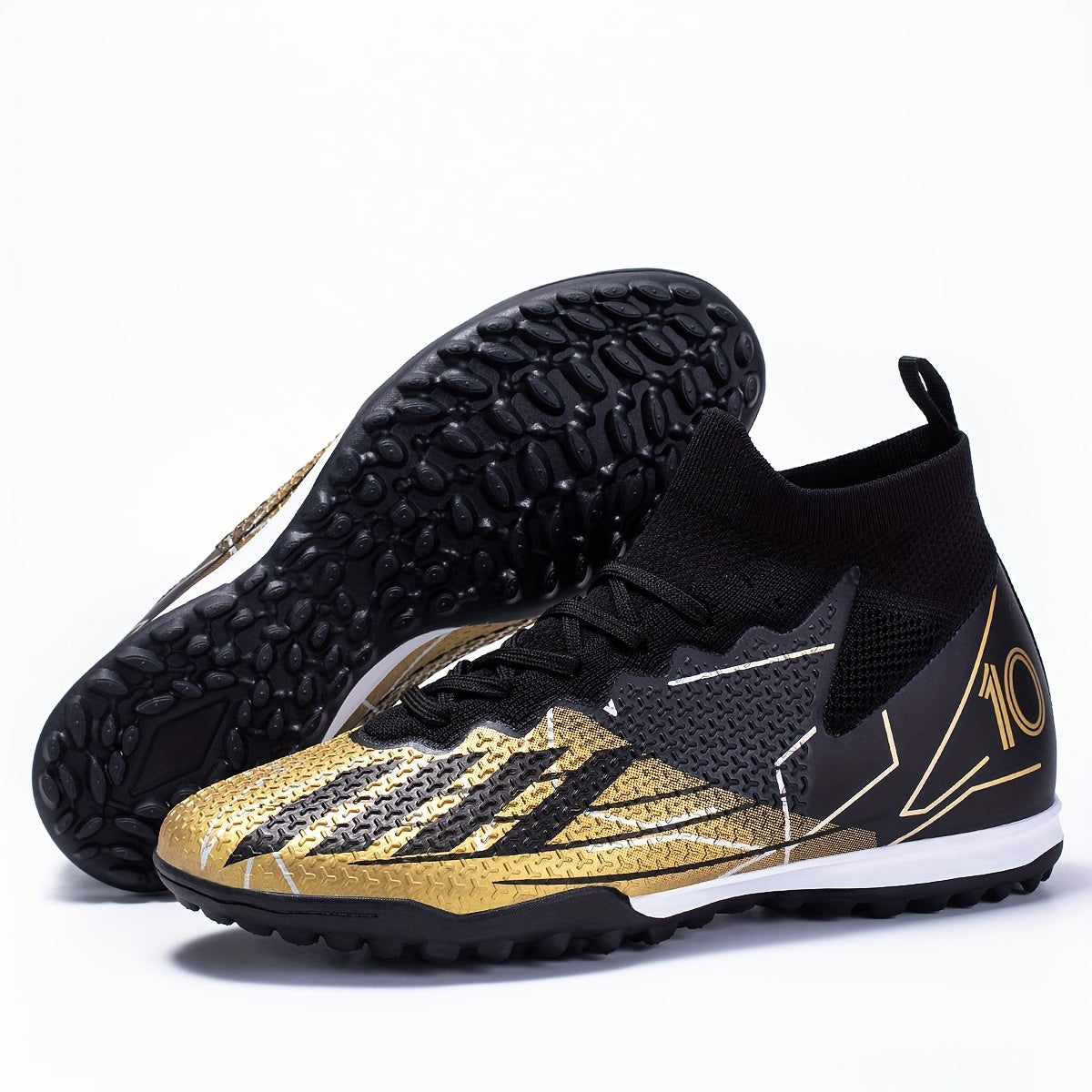 High Top Soccer Shoes Non-Slip Turf Grips Indoor Outdoor Training