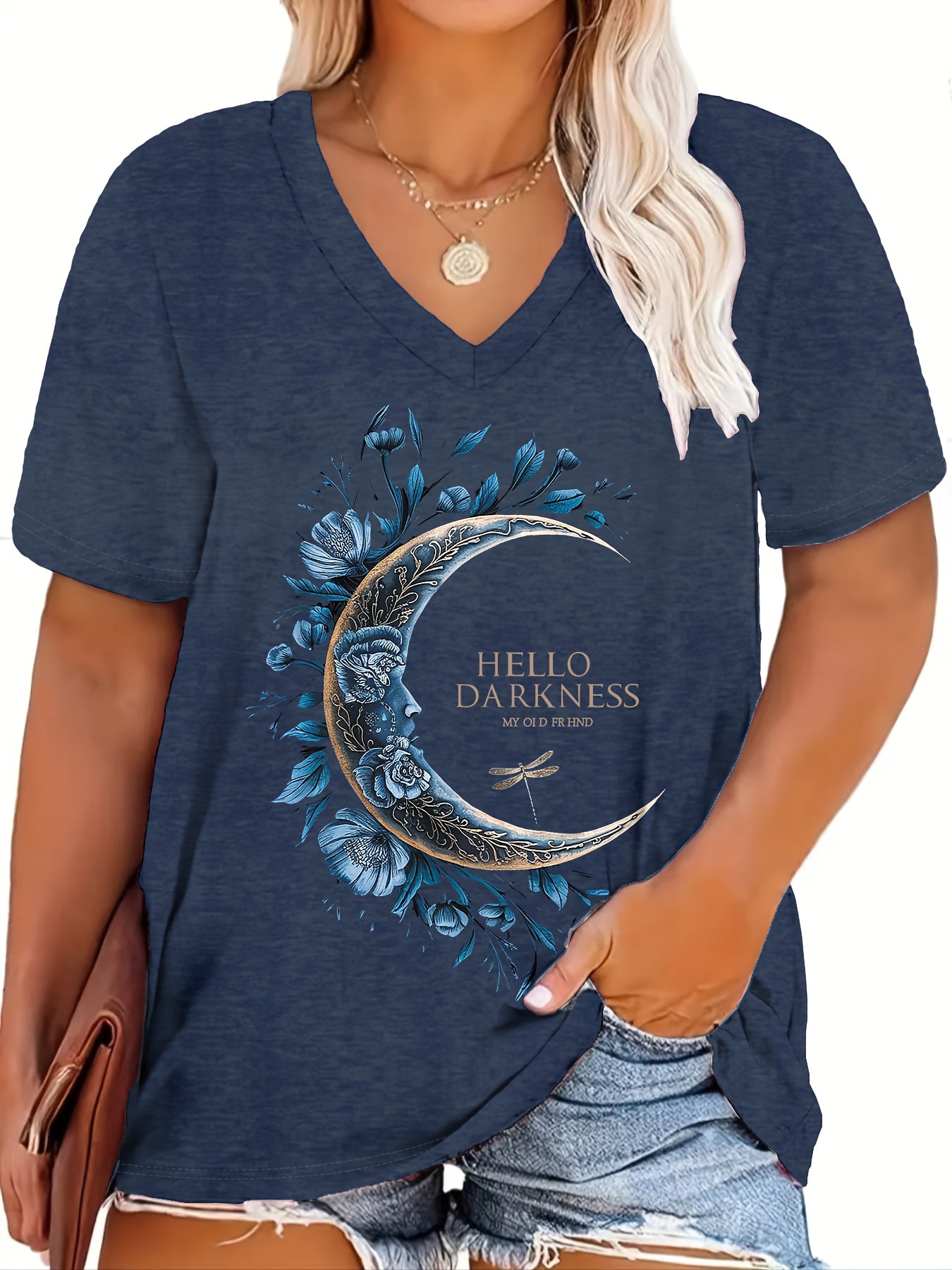 Women's Plus Size Letter Print Casual T-Shirt Summer Loose Top