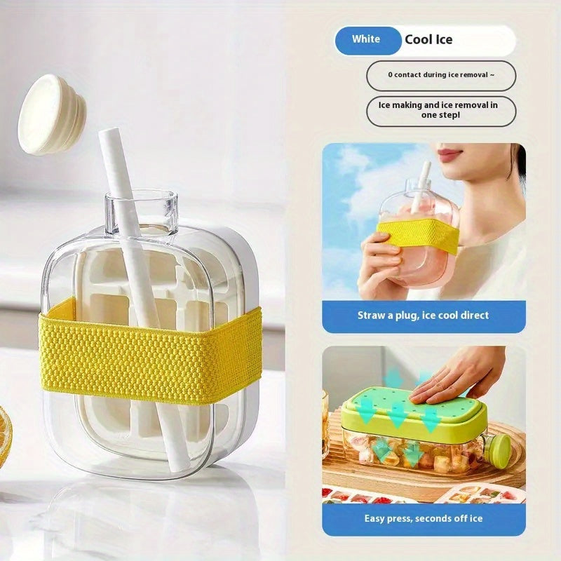 Sayohat va tashqarida faoliyat uchun qopqog'li ikki maqsadli silikon muzqaychi tayyorlagich