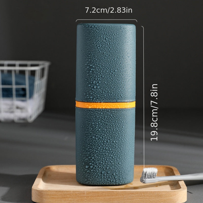 Portable Toothbrush Holder Case Travel Toothbrush Storage Box with Mouthwash Compartment