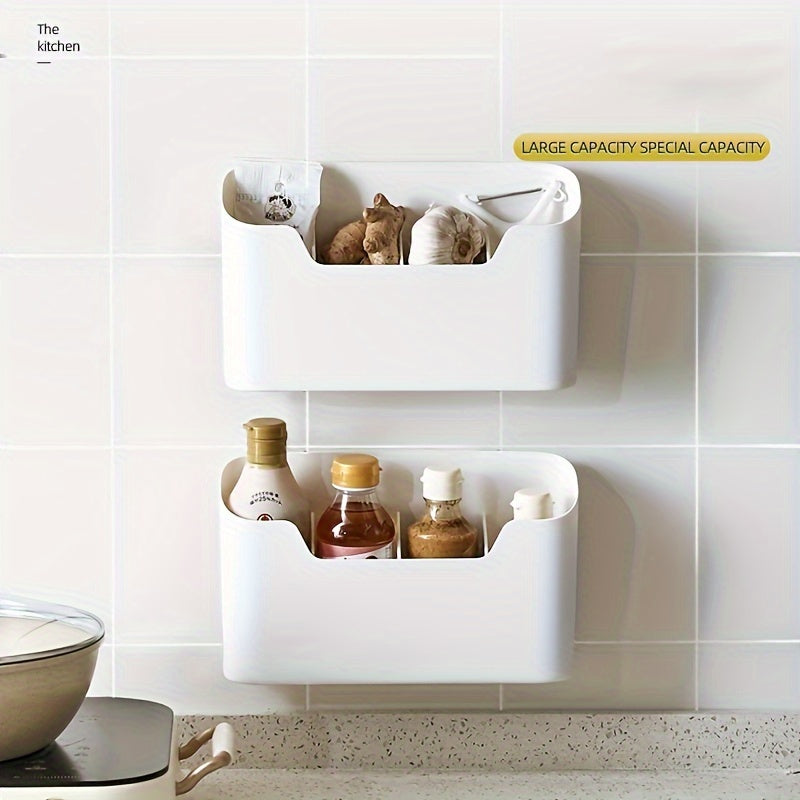 Wall Mounted Storage Organizer No Drill Adhesive Door Mount Kitchen Bathroom Plastic Rack