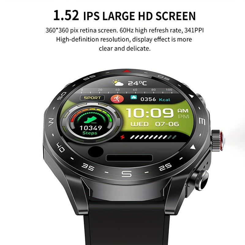 Reloj inteligente para hombres con auriculares TWS integrados, pantalla táctil HD, rastreador de actividad física, correa de acero y silicona resistente al agua