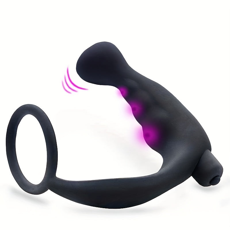 Men Vibrating Prostate Massager with 10 Speeds and Delay Ring