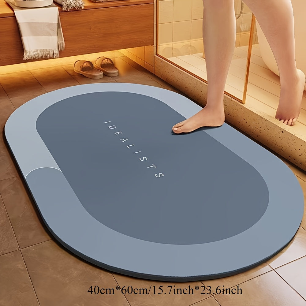 Absorbent Polyester Bath Mat Non-Slip Quick-Dry Odorless for Shower Bedroom Kitchen