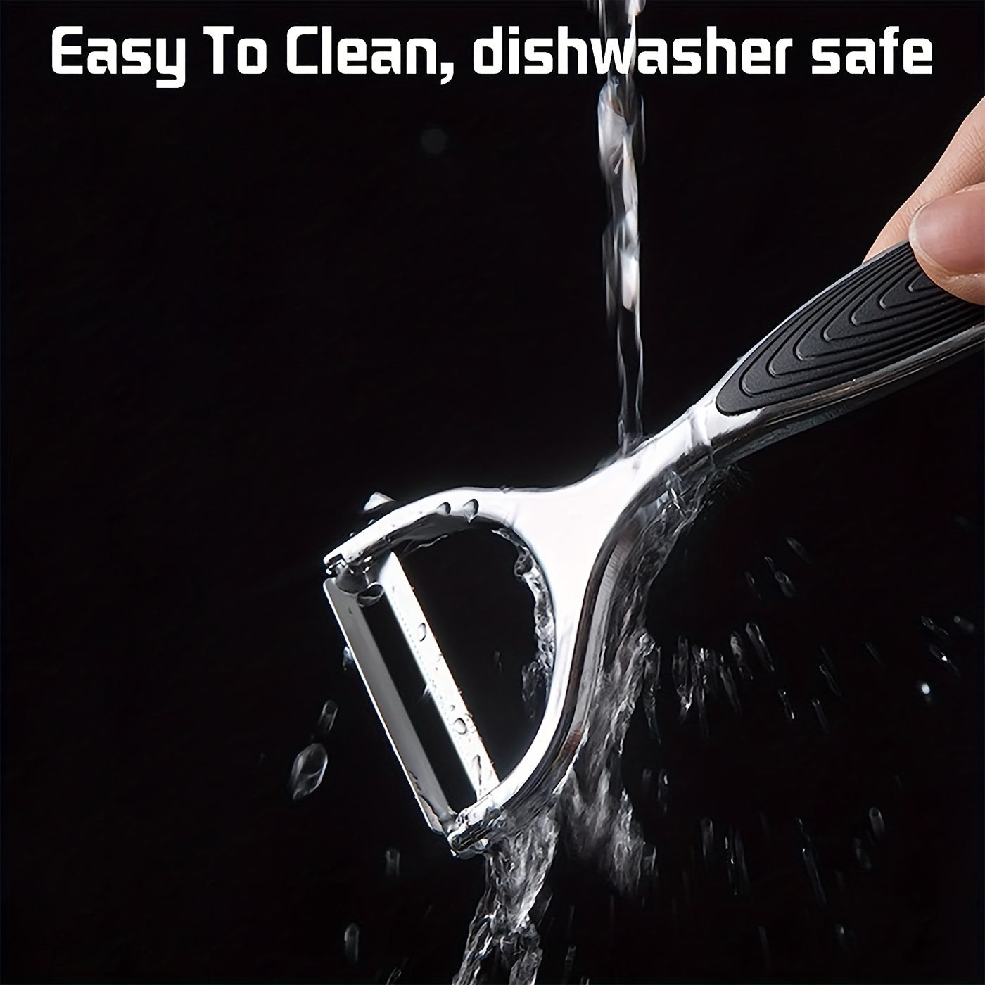 Juego de peladores de verduras y frutas de acero inoxidable con mangos antideslizantes y cuchillas afiladas