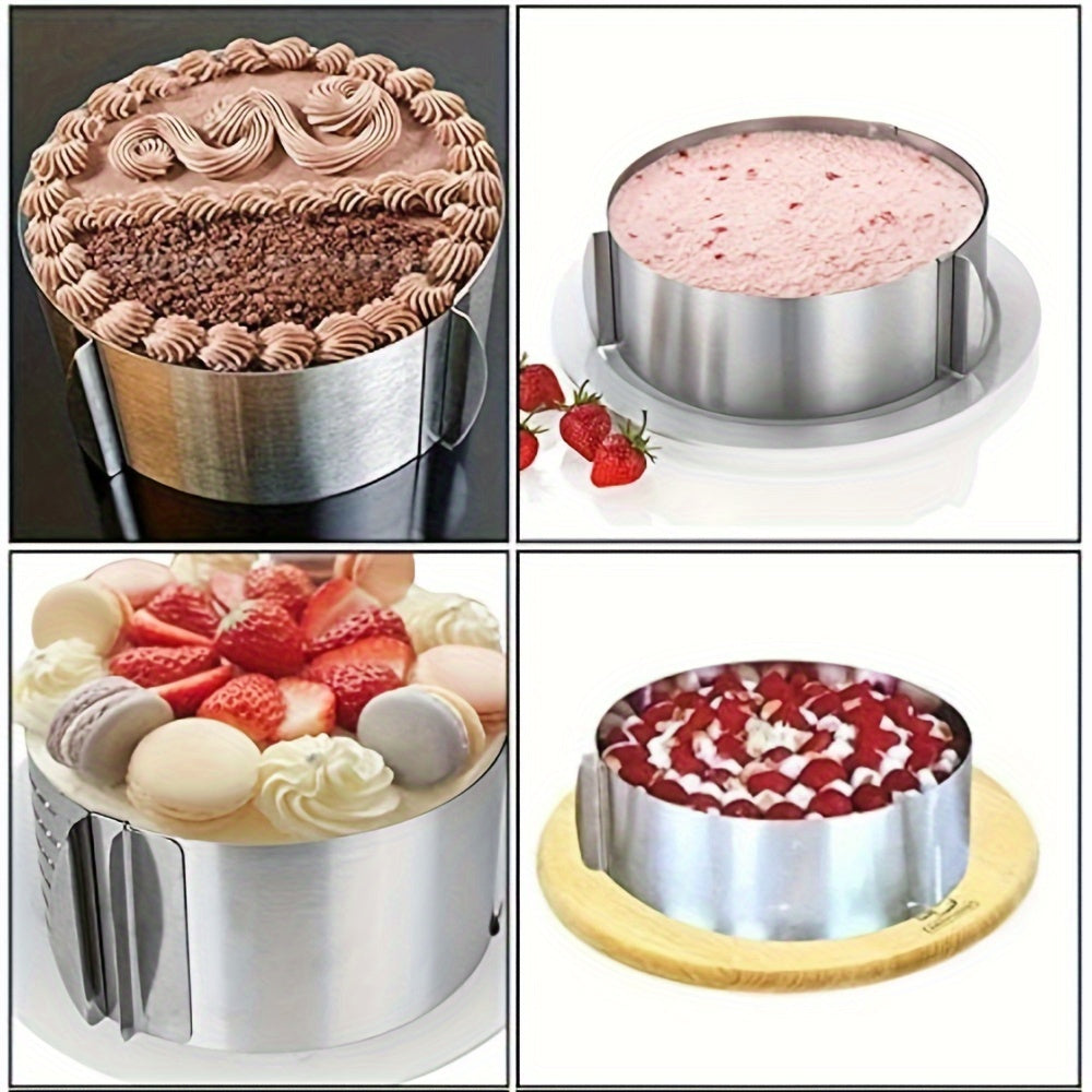 Stainless Steel Cake Mold Ring Set Adjustable 6-30.48cm for Baking and Pastry