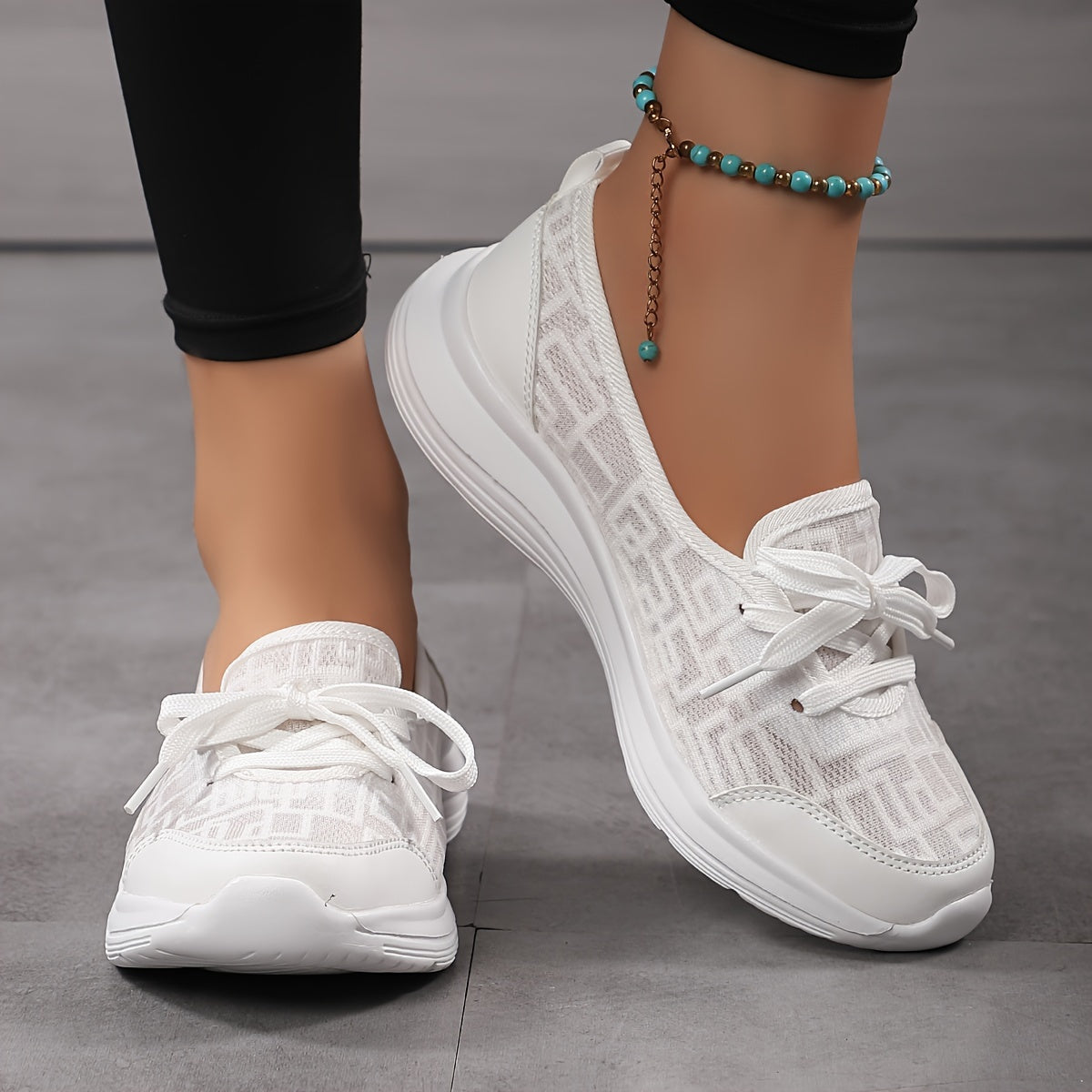 Women's Mesh Mary Jane Flats Round Toe Slip-On Shoes All Seasons