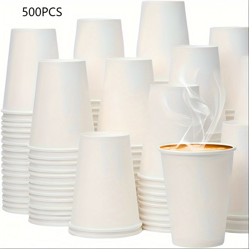 Disposable White Paper Cups 200ml Pack of 50 100 200 500 for Hot Cold Beverages