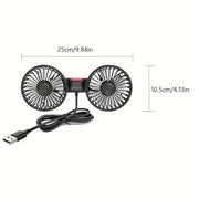 Car Fan for Cars and Home, Dual-Headed Air Conditioner, 360° Rotation