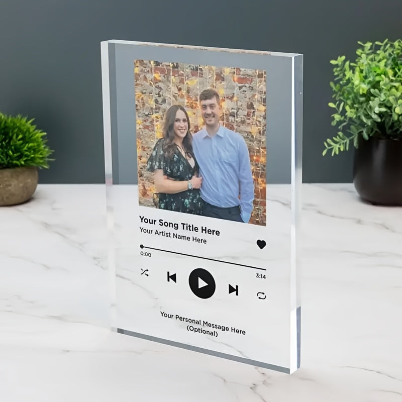 Customizable Acrylic Photo Plaque for Music Lovers Bedroom Decor
