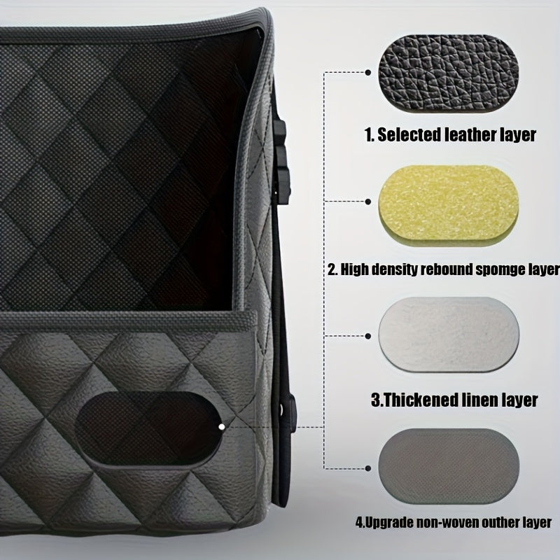 Faux Leather Car Seat Organizer Large Capacity Hanging Mesh Storage Bag