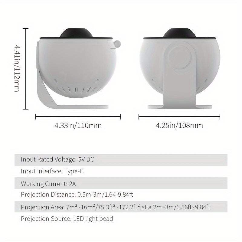 Milky Way Projection Lamp with 12 HD Starry Sky Film Pieces Tabletop Night Light