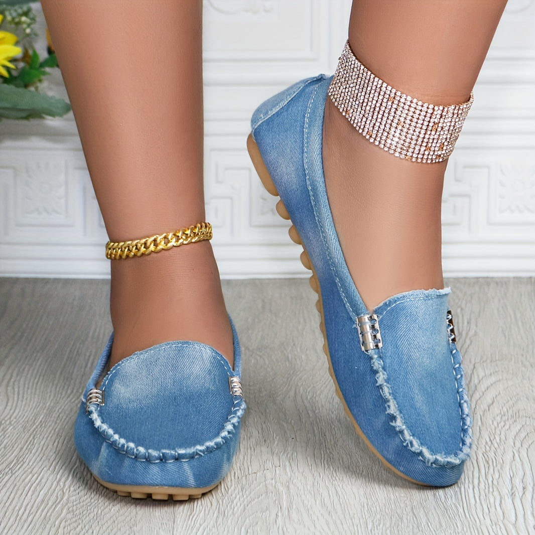 Women's Cloud Pattern Flat Shoes Lightweight Slip-On Casual Walking Shoes