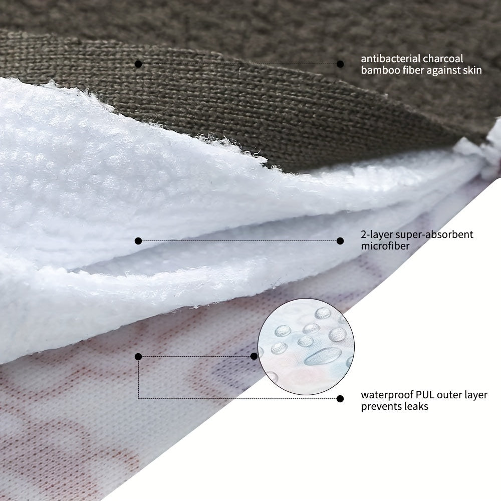 5 yoki 10 ta tasodifiy rangdagi qayta ishlatiladigan menstruatsiya padlari, og'ir oqim uchun qanotlari bilan bambuk matodan tayyorlangan, ayollarning davrida yuviladigan tunlik ichki kiyimlar.