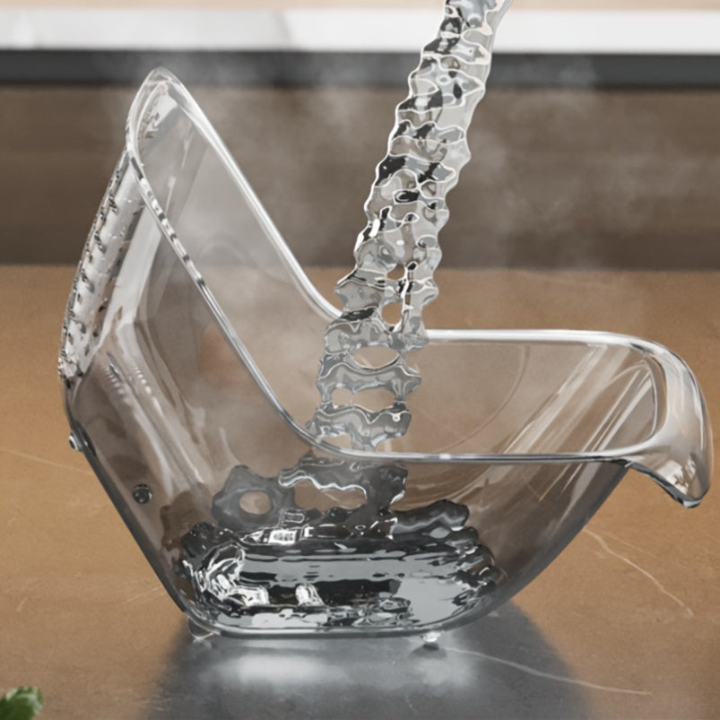 Black Plastic Colander Kitchen Strainer Basket Fruit Drainer Household Tool