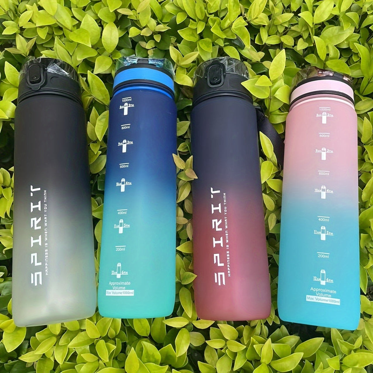 Large Capacity Water Bottle with Time Scale BPA-Free Portable for Sports and Outdoor